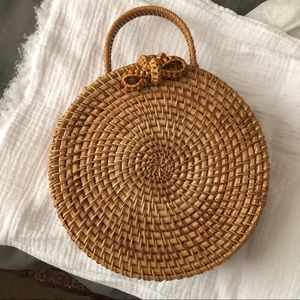 Round Wicker Purse